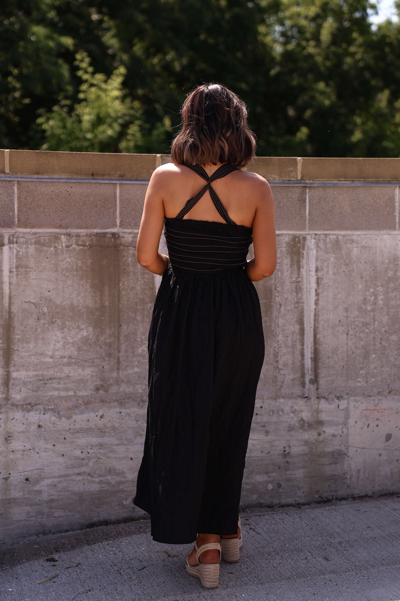 Summer Night Black Smocked Maxi Dress - FINAL SALE