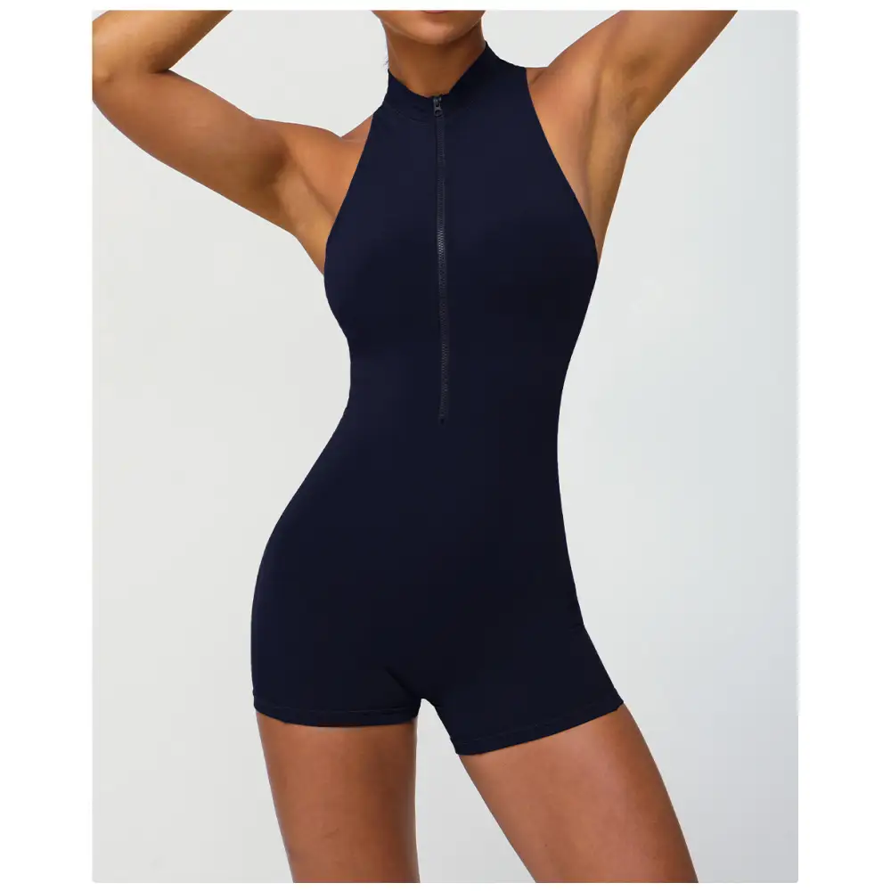 Zipper One Piece Fitness Peach Hip Yoga Romper