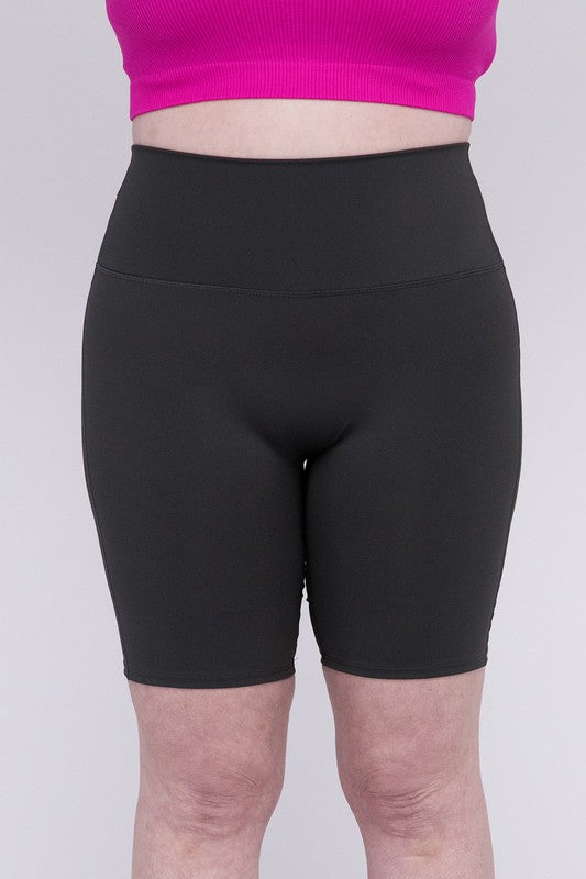 Plus Athletic High Rise Biker Shorts Zenana