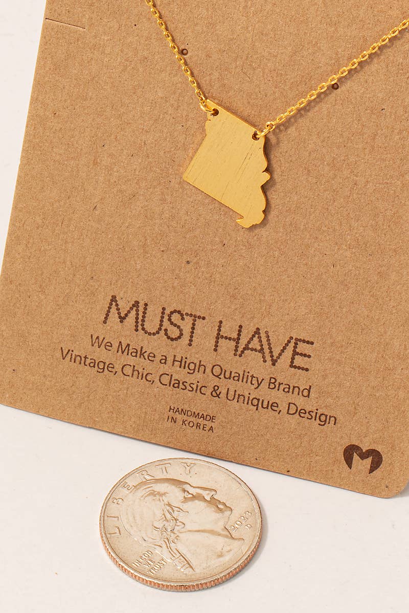 Show-Me State Gold Pendant Necklace