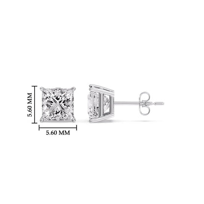 Princess Cut Diamond Stud Earring