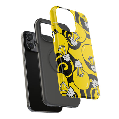 Sunshine Glow iPhone Case: Illuminate Your Device with Bright Yellow Light Bulbs, iPhone 13-15