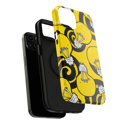 Sunshine Glow iPhone Case: Illuminate Your Device with Bright Yellow Light Bulbs, iPhone 13-15