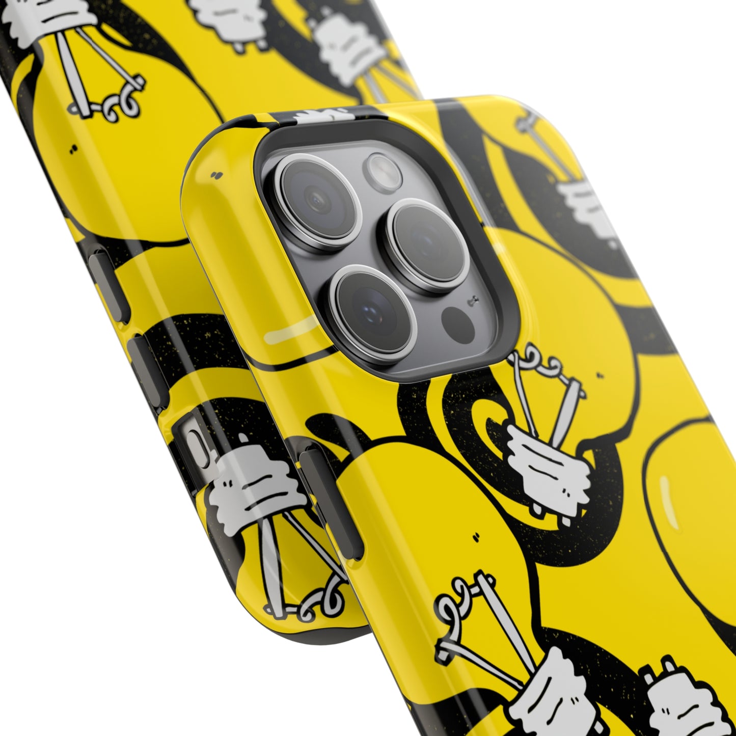 Sunshine Glow iPhone Case: Illuminate Your Device with Bright Yellow Light Bulbs, iPhone 13-15