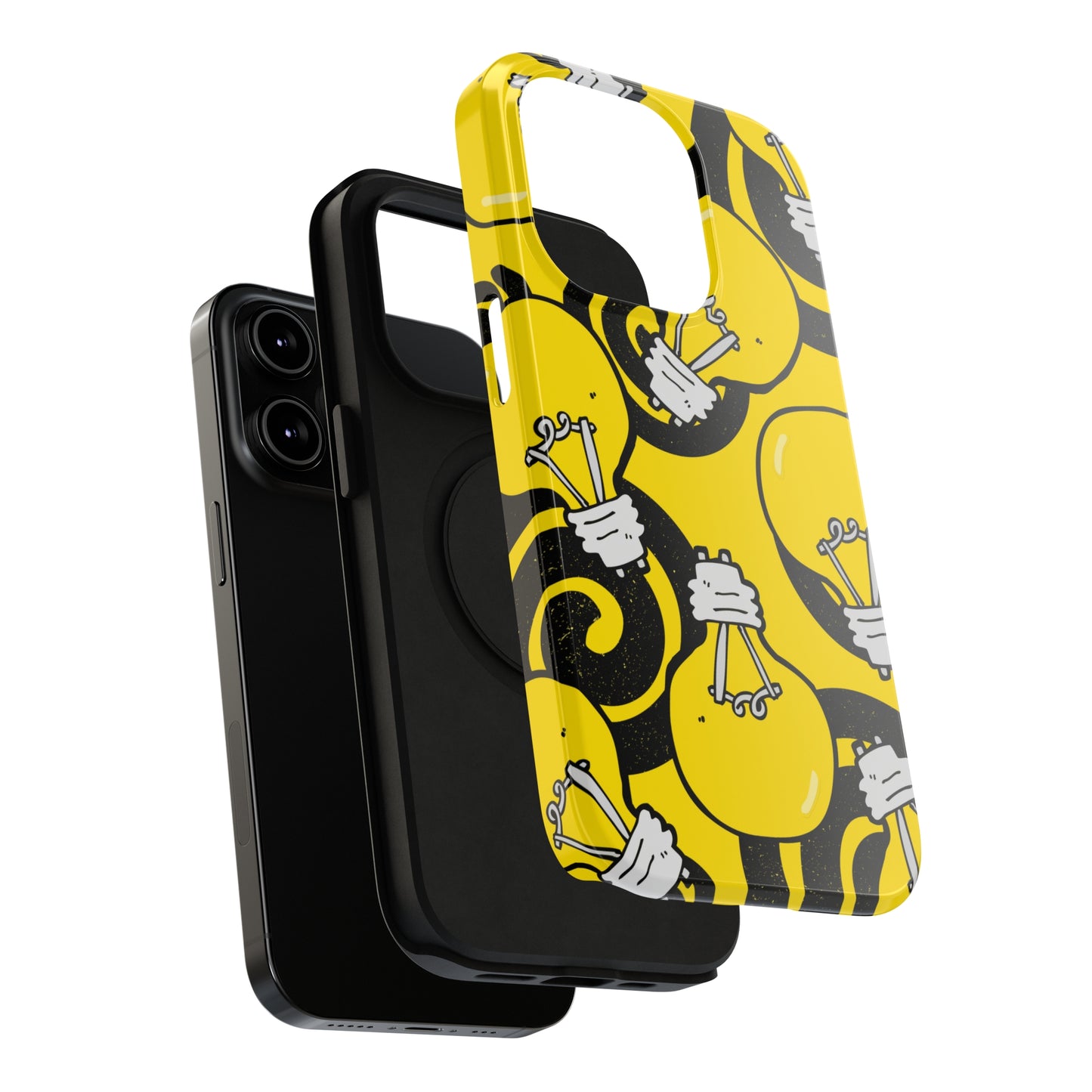 Sunshine Glow iPhone Case: Illuminate Your Device with Bright Yellow Light Bulbs, iPhone 13-15