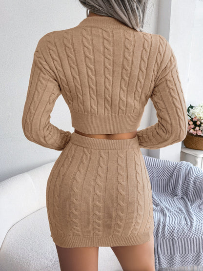 Chic & Cozy Cable-Knit Sweater Set – Effortless Elegance in Every Stitch!