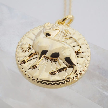 Chinese Zodiac Coin Necklace - Pig