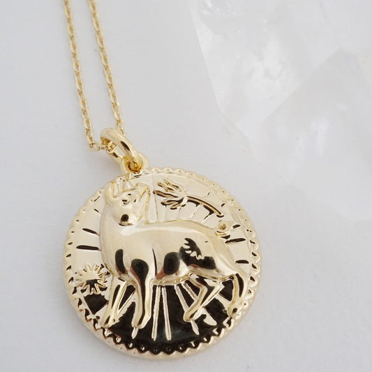 Chinese Zodiac Coin Necklace - Pig