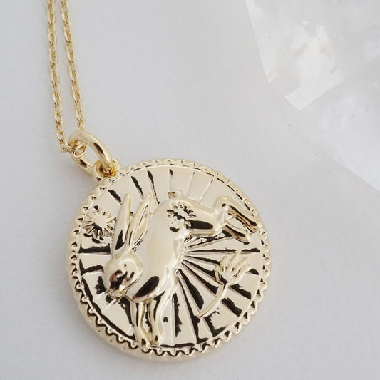 Chinese Zodiac Coin Necklace - Rabbit