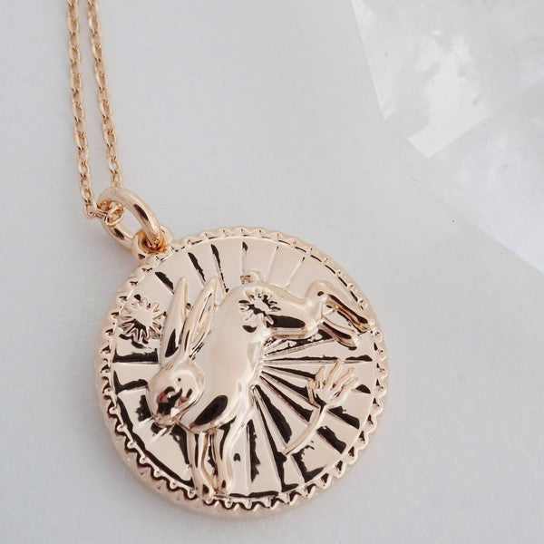 Chinese Zodiac Coin Necklace - Rabbit