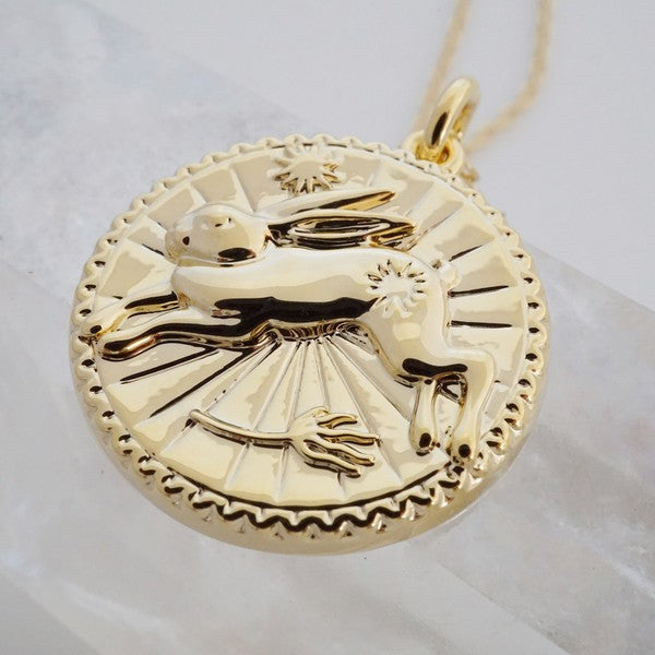 Chinese Zodiac Coin Necklace - Rabbit