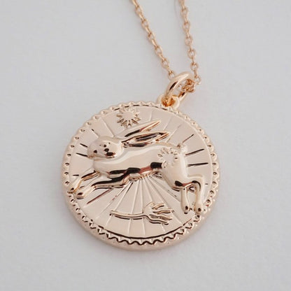 Chinese Zodiac Coin Necklace - Rabbit