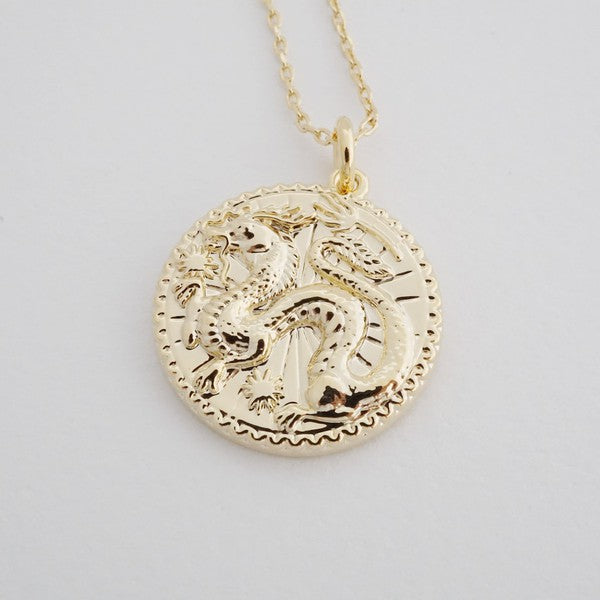 Chinese Zodiac Coin Necklace - Dragon