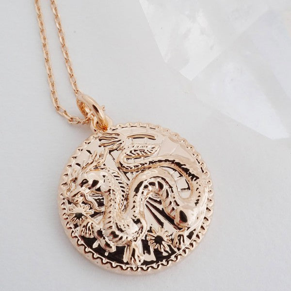 Chinese Zodiac Coin Necklace - Dragon