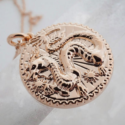 Chinese Zodiac Coin Necklace - Dragon