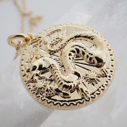 Chinese Zodiac Coin Necklace - Dragon