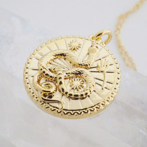 Chinese Zodiac Coin Necklace - Snake