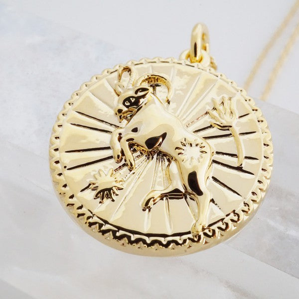 Chinese Zodiac Coin Necklace - Goat