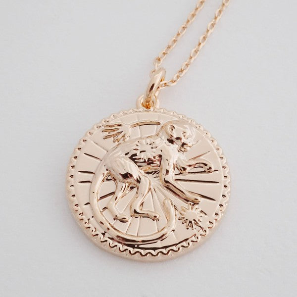 Chinese Zodiac Coin Necklace - Monkey