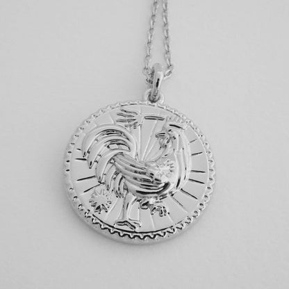 Chinese Zodiac Coin Necklace - Rooster