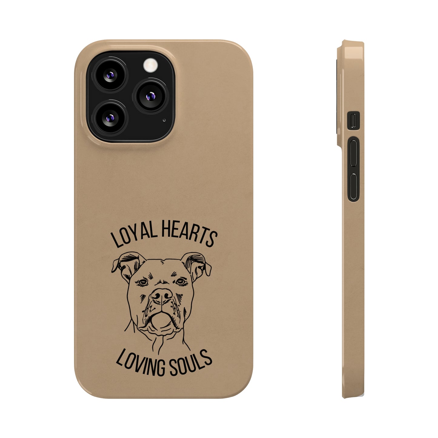 Loyal Hearts Loving Souls Pitbull iPhone Case, iPhone 13-15