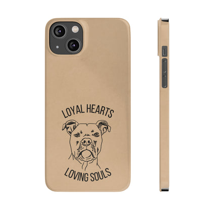 Loyal Hearts Loving Souls Pitbull iPhone Case, iPhone 13-15