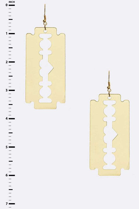 Oversize Razor Blade Plexiglass Drop Earrings