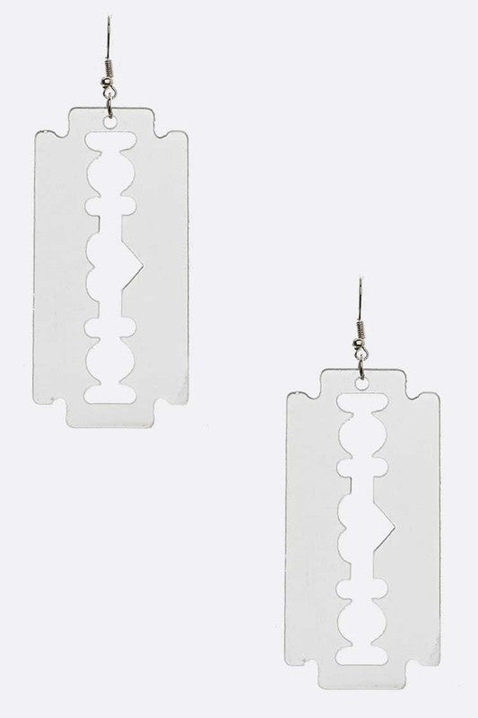 Oversize Razor Blade Plexiglass Drop Earrings