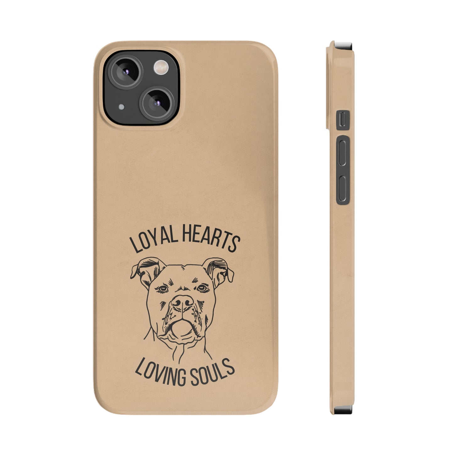 Loyal Hearts Loving Souls Pitbull iPhone Case, iPhone 13-15