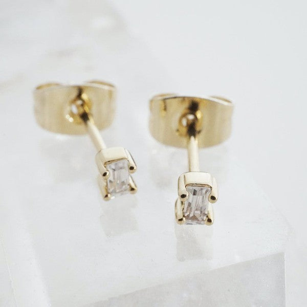 Crystal Baguette Studs