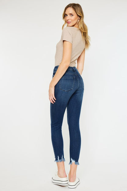 High Rise Hem Detail Ankle Skinny KanCan