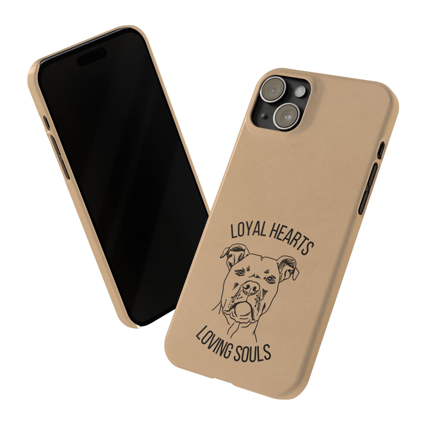 Loyal Hearts Loving Souls Pitbull iPhone Case, iPhone 13-15