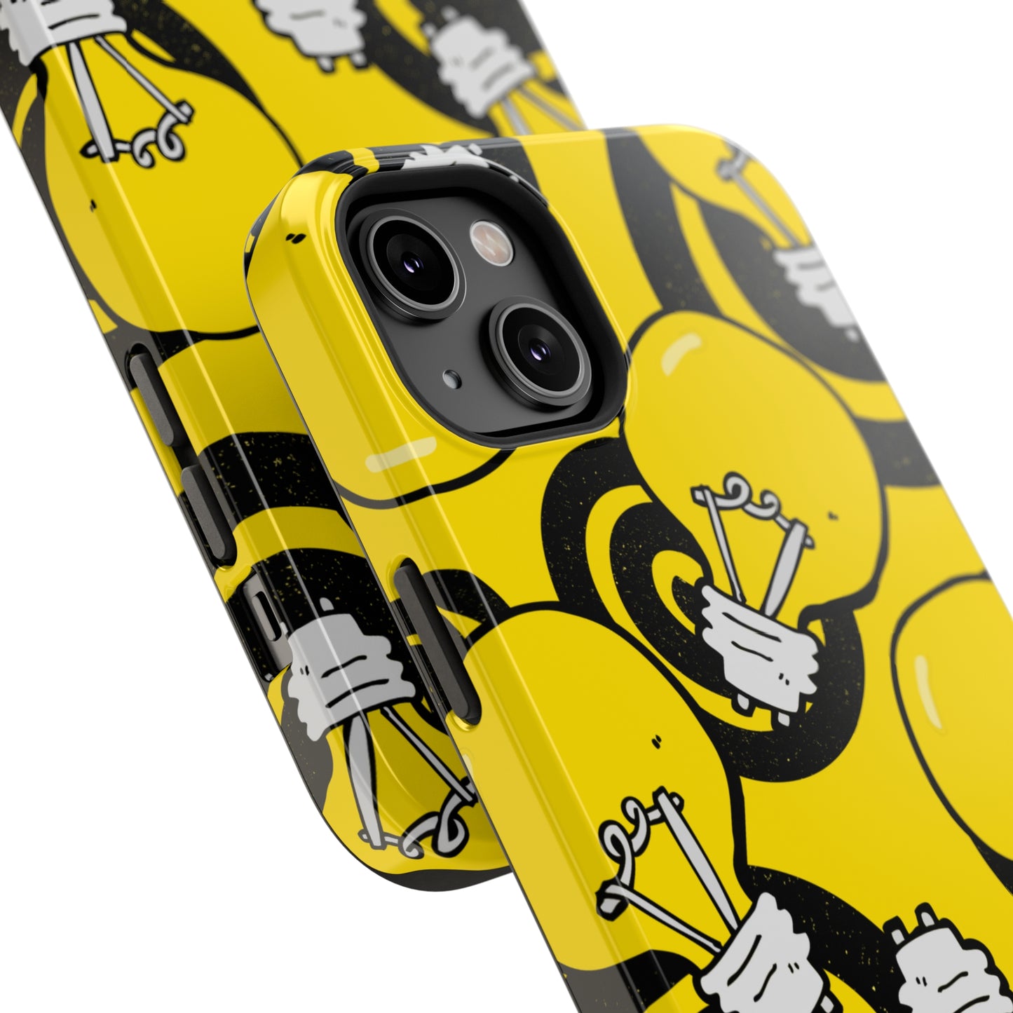 Sunshine Glow iPhone Case: Illuminate Your Device with Bright Yellow Light Bulbs, iPhone 13-15