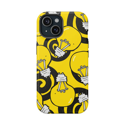 Sunshine Glow iPhone Case: Illuminate Your Device with Bright Yellow Light Bulbs, iPhone 13-15