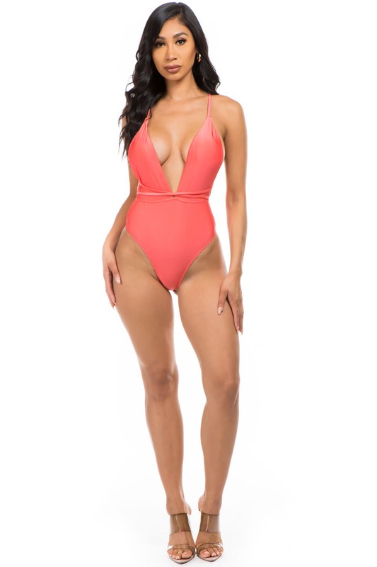 Luxe Wrap Crisscross One-Piece Swimsuit