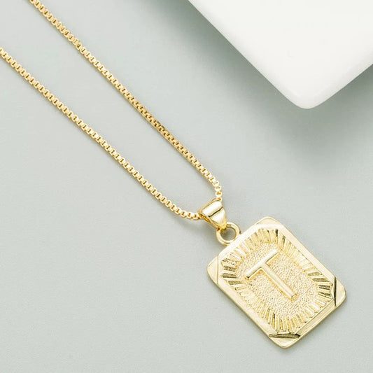 Golden Glow Initial Necklace - Letter Talia Collection