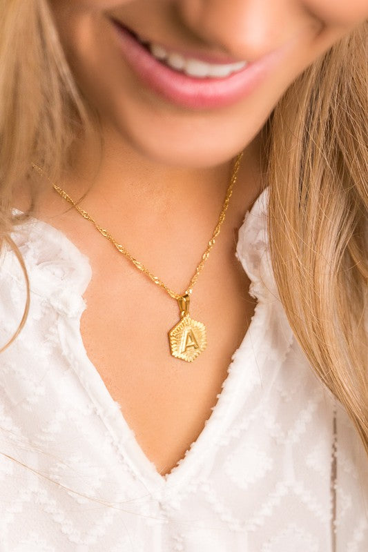 Kira Initial Medallion Necklace - 18K Gold Charm for Every Mood