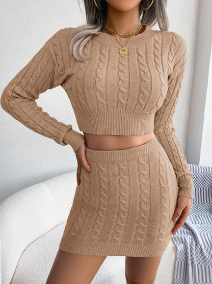 Chic & Cozy Cable-Knit Sweater Set – Effortless Elegance in Every Stitch!