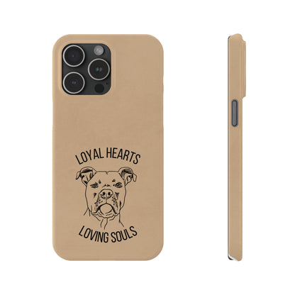 Loyal Hearts Loving Souls Pitbull iPhone Case, iPhone 13-15