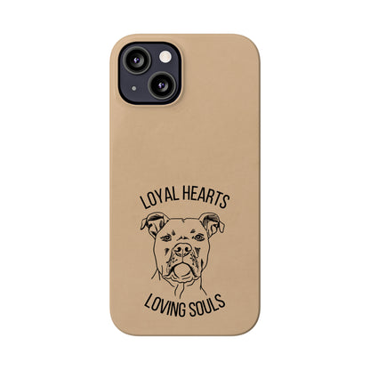 Loyal Hearts Loving Souls Pitbull iPhone Case, iPhone 13-15