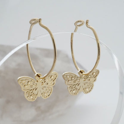 Magic Charm Butterfly Hoops