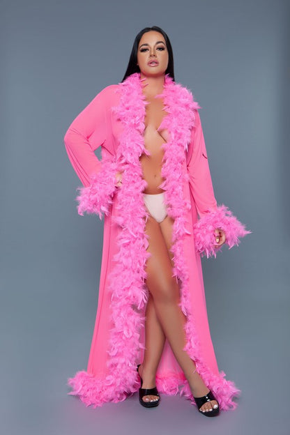 Glamour Boa Feather Trim Robe