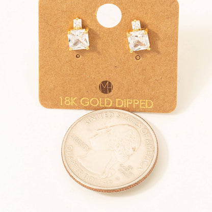 Sparkle & Shine 18K Gold Dipped Stud Earrings