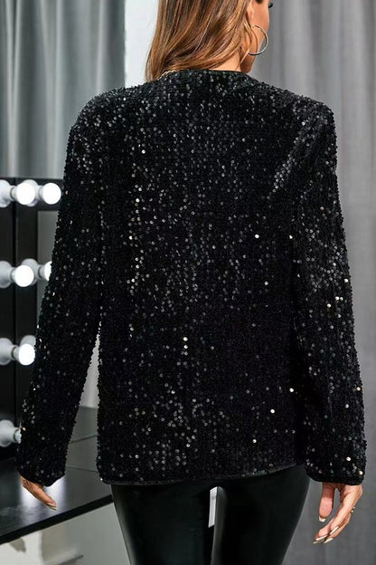 Sparkle in Style: Midnight Glam Sequin Blazer