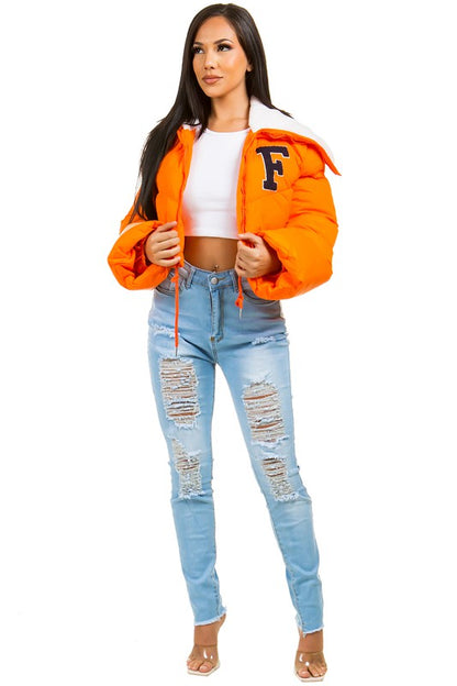 Orange Puffer Jacket