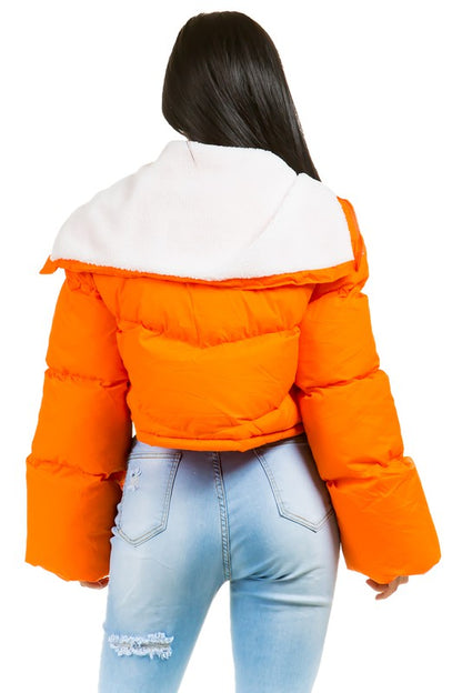 Orange Puffer Jacket