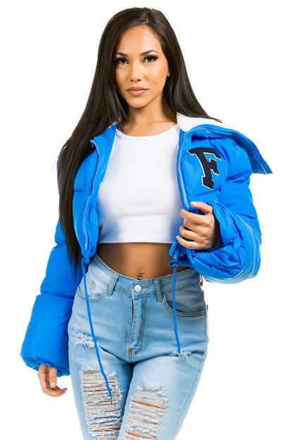 Bold Blue Oversized Puffer Jacket