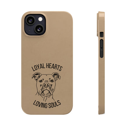 Loyal Hearts Loving Souls Pitbull iPhone Case, iPhone 13-15