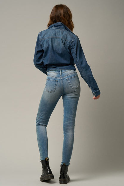 Mid-Rise Ankle Skinny Jeans