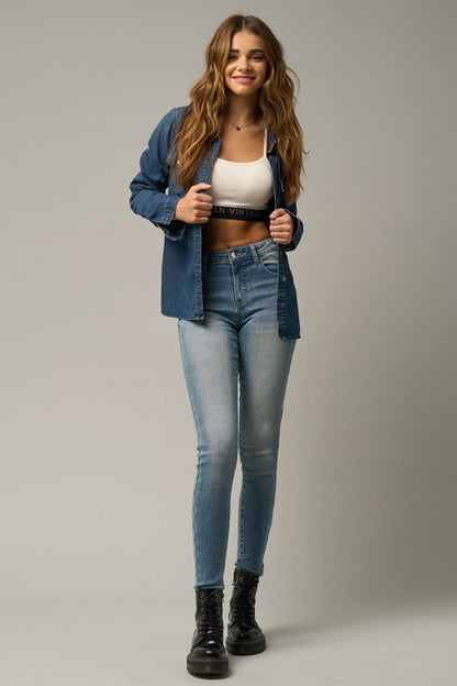 Mid-Rise Ankle Skinny Jeans